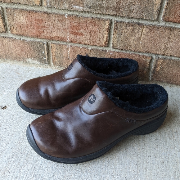 Merrell Encore Ice Smooth Bug Brown Lined Clogs Women's Size 7 - Picture 5 of 9